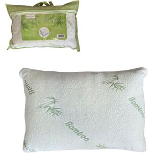 Bamboe kussen Geheugenschuim - voor alle slapers - hypoallergeen - 60cm x 40cm - hoofdkussen - bamboo pillow - memoryfoam