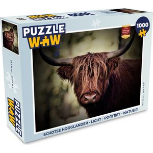 Puzzel Schotse hooglander - Licht - Portret - Natuur - Legpuzzel - Puzzel 1000 stukjes volwassenen