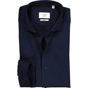 ETERNA 1863 slim fit casual Soft tailoring overhemd - jersey heren overhemd - donkerblauw - Strijkvriendelijk - Boordmaat: 44