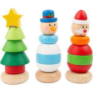 Small Foot - Houten Stapeltoren Kerstfiguur, Per Stuk