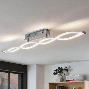 Lucande - LED plafondlamp - acryl, roestvrij staal, aluminium - H: 13.5 cm - wit, chroom, zilver