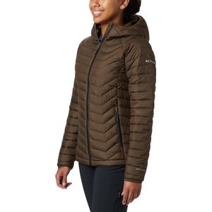 Columbia Powder Lite Hooded Dames Outdoor Jas - Olive Green - Maat L