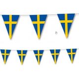 Landen thema versiering Zweden vlaggenlijn / slingers van 3,5 meter - feestartikelen - papier