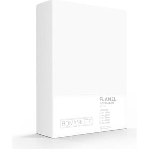 Excellente Flanel Hoeslaken Lits-jumeaux Extra Breed Wit | 200x220 | Ideaal Tegen De Kou | Heerlijk Warm En Zacht