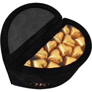 Chocolade box Mary J zwart goud - Ruim assortiment aan Luxe & Handgemaakte cadeaus - Verras op een speciale manier - 2 jaar houdbare rozen!