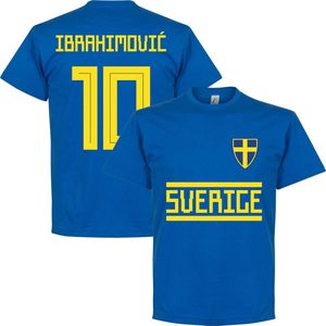 Zweden Ibrahimovic 10 Team T-Shirt - Blauw - XXXXL