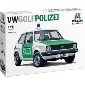 1:24 Italeri 3666 Volkswagen VW Golf Polizei Plastic Modelbouwpakket