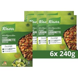 Knorr Wereldgerechten Italiaanse Lasagnette Napoletana Maaltijdpakket - 6 x 240 g - Voordeelverpakking