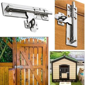 Schuifslot met Vergrendeling – Deurketting - RVS – 4 inch – Deurslot / Kastslot / Raamslot – Zilver