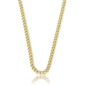 My Bendel Grove ketting met 4 mm goudkleurige schakels - Stoere goudkleurige ketting met grove schakels - Met luxe cadeauverpakking
