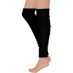 Apollo - Overknee beenwarmers - Zwart - One Size - Feestkleding - Beenwarmers carnaval - Warme Beenwarmers