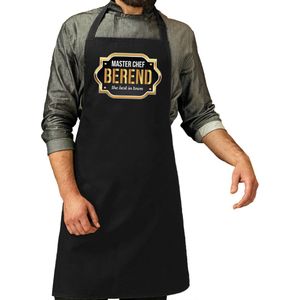 Naam cadeau master chef schort Berend zwart - keukenschort cadeau