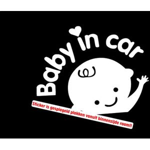 Autotoebehoren - Stickerloods Baby in Car sticker - Autoraamsticker- Baby on Board sticker- 15x12cm