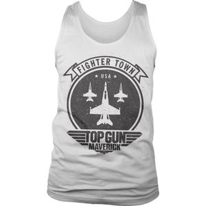 Top Gun Maverick Fighter Town Tank Top White-2XL