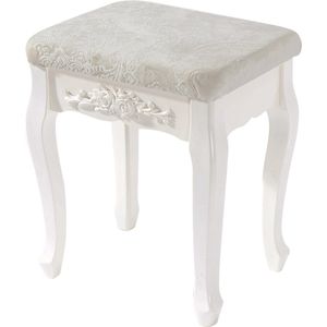 15cm barokke dressoir, MDF make-up kruk met zachte zitting, crèmewit