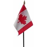 Canada mini vlaggetje op stok 10 x 15 cm