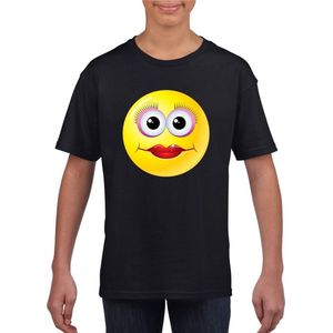 emoticon/ emoticon t-shirt diva zwart kinderen 122/128