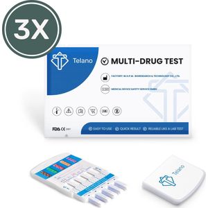 Telano Multidrugstest 10 - Urine Drugstest test op 10 soorten Drugs - 3 stuks