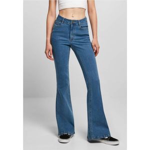 Urban Classics Flared jeans -Taille, 28 inch- Organic High Waist Denim Blauw