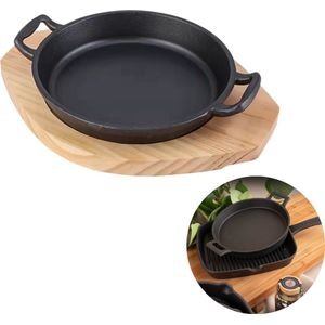 Cheqo® Tapas Cocottes - Braadpan - Gietijzeren Pan - Ovenschotel - Ø20cm