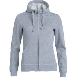 Clique Basic hoody full zip ds Grijs Melange maat L