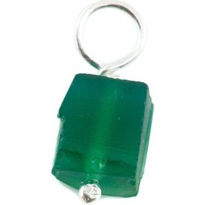 Ruwe Edelsteen Hanger Groene Onyx 925 Zilver (8 – 12 mm)