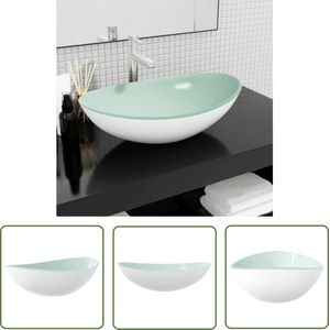 The Living Store Wasbak 54,5x35x15,5 cm gehard glas wit - Badkamermeubel - Wastafel - Glazen Wastafel - Design Wastafel - Moderne Wastafel