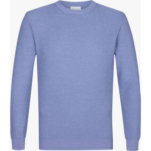 Michaelis heren trui katoenmengsel - slim fit trui met O-hals - blauw - Maat: L