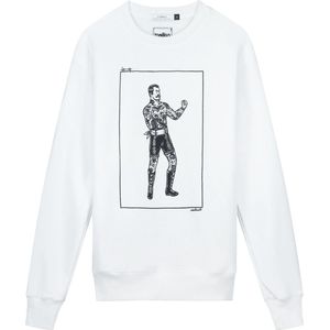 Collect The Label - Hippe Trui - Boxer Tattoo Sweater - Wit - Unisex - M