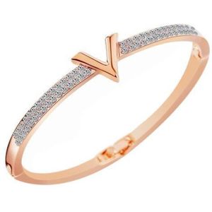 Shoplace Victoria kristallen armband dames - 19cm - Rose goud