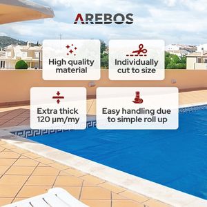 AREBOS Pool Cover Zonnefolie Solar Tarpaulin Zonneverwarming Zwembadverwarming
