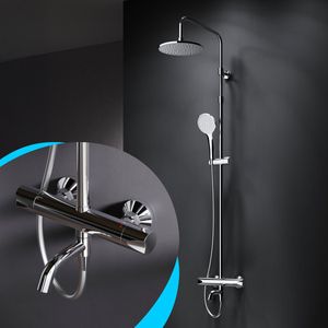 AM.PM Hit - Regendouche met Thermostaatkraan en baduitloop - Chroom Doucheset - Handdouche met 1 functie - Hoofddouche 22 cm