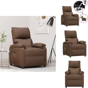 vidaXL Fauteuil - Fauteuils - Leunstoel - Armstoel - Fauteuil verstelbaar elektrisch stof bruin