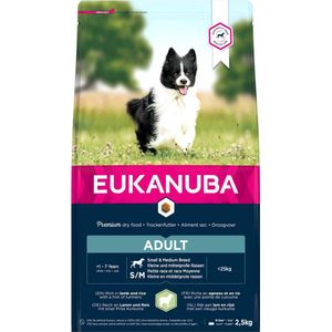 Eukanuba Dog Adult - Small & Medium Breed - Lam/Rijst - Hondenvoer - 2.5 kg