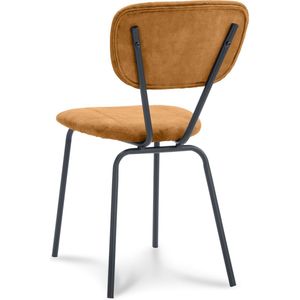 Icon Living - Stoel Milo - Velours Adore Cognac - Poot Zwart