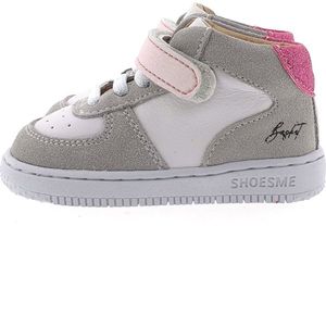 Baby | Babysneakers | Meisjes | Grey White Pink | Leer | Shoesme | Maat 21