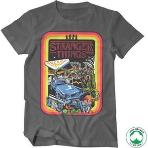 Stranger Things Heren Tshirt -M- Retro Poster Organic Grijs