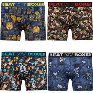 Beat My Boxer Heren Boxershort - Elastisch Katoen - 4-pack - Maat XXL