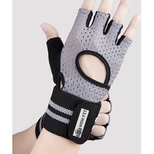 Wow Fit Sport en Fitness handschoenen Small Grijs|fitness handschoenen |Sport handschoenen |Grip Gloves |Fitnesshandschoenen| Crossfit | Krachttraining |Dames en Heren |Unisex handschoenen