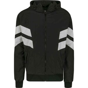 Urban Classics tussenjas crinkle panel track jacket Wit-l