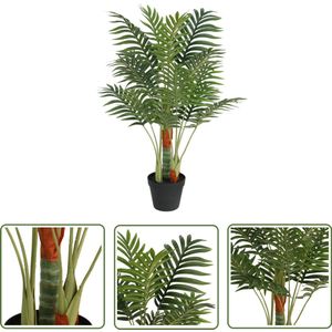 The Living Store Kunstpalmboom met 3 stammen 85 cm polypropeen groen - Kunstpalmboom - Palm - Planten Decoratie - Kamerdecoratie - Woondecoratie