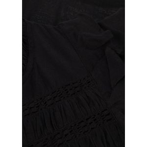 Notre-V Voile Top Short Sleeves Tops & T-shirts Dames - Shirt - Zwart - Maat XS
