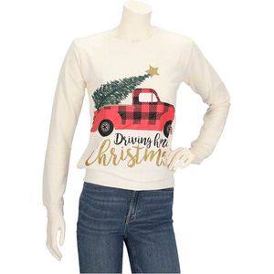 Apollo - Kersttrui dames - Multi Beige - Maat M - Driving Home for Christmas - Kersttruien - Kerst - Foute kersttrui