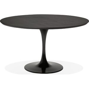 Alterego Zwarte ronde design eet-/bureautafel 'GLOBO' - Ø120 cm