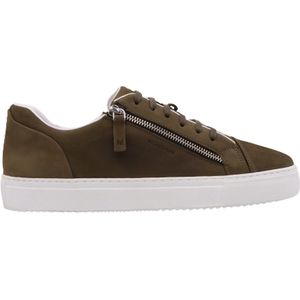 Low Top Rits - Groen maat 43| Mondain | Heren sneaker | Nubuck leer