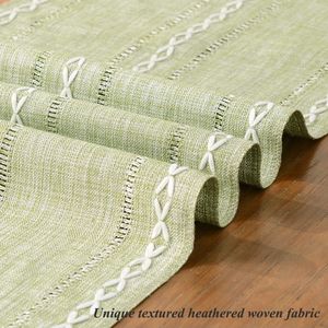 Goodivery ® Tafelkleed met Elegant Gehaakt Randontwerp voor Feestelijke Tafeldecoratie in Saliegroen