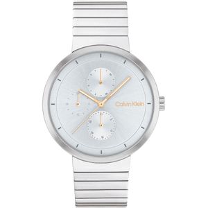Calvin Klein CK25100032 CREATE Dames Horloge - Mineraalglas - Staal - Zilverkleurig - 36 mm breed - Quartz - Vouw/Vlindersluiting - 3 ATM (spatwater)