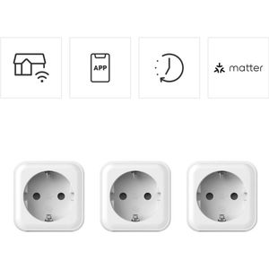 Slimme Wifi-stopcontacten Set van 3 - Universieel Smart Home Stopcontact met App en Spraakbediening