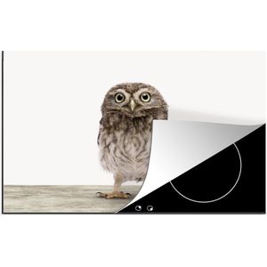 KitchenYeah® Inductie beschermer 81x52 cm - Uil - Bruin - Uilskuikentjes - Kinderen - Jongens - Meisjes - Kookplaataccessoires - Afdekplaat voor kookplaat - Inductiebeschermer - Inductiemat - Inductieplaat mat