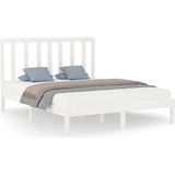 vidaXL-Bedframe-massief-hout-wit-160x200-cm